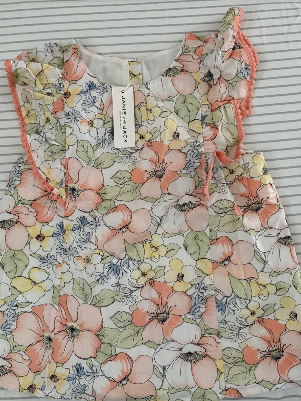 NWT Janie and Jack Floral Flutter Sleeve top- size 12